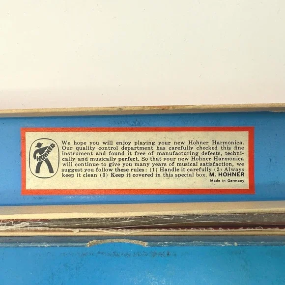 Vintage Hohner Marine Band No. 365 Harmonica‎ Germany w/ Original Box